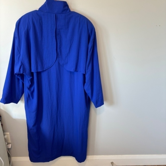 Vintage Women's Full Length, Cobalt Blue, Lined Trench Coat, Circa 1980s, SZ 12 - Picture 7 of 9
